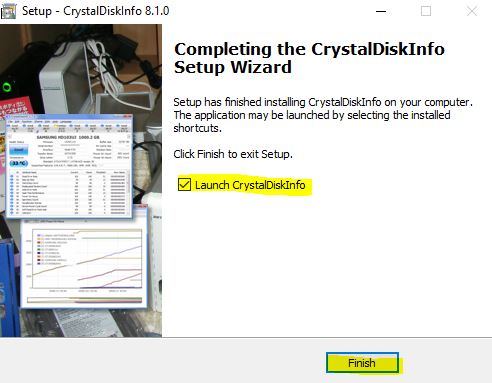 CrystalDiskInfo Instalación finalizada