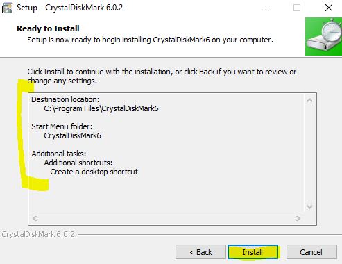 CrystalDiskMark Resumen Instalación