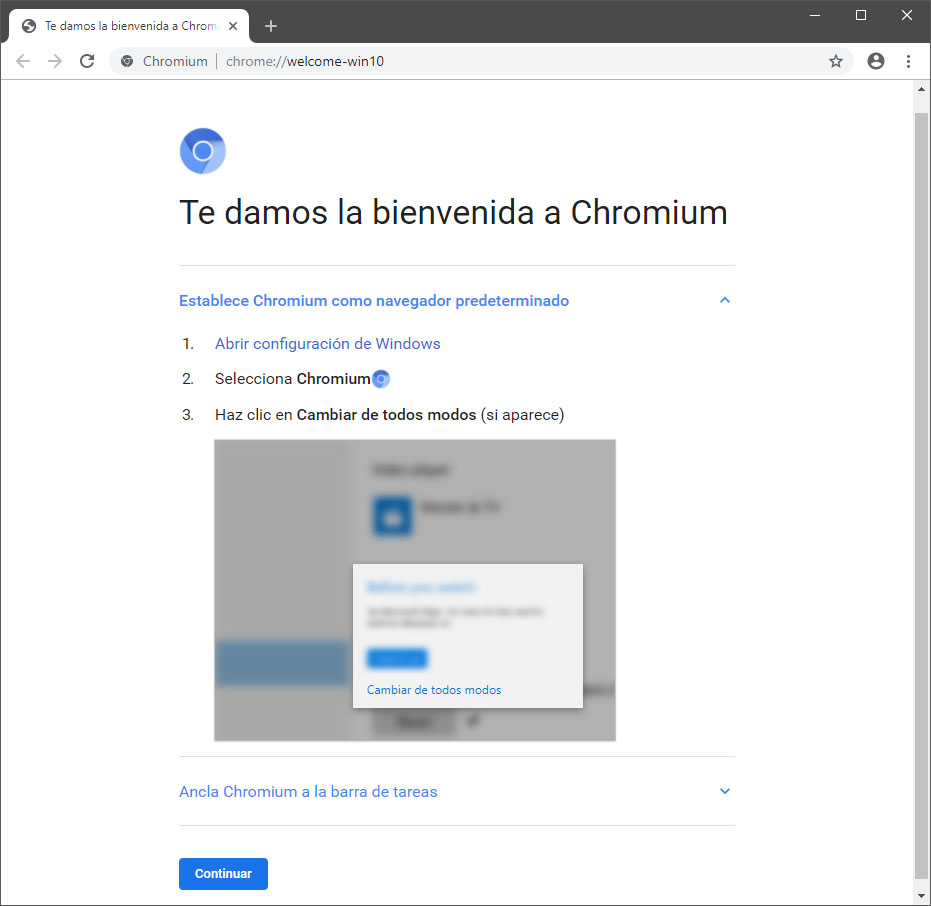 Bienvenida Chromium