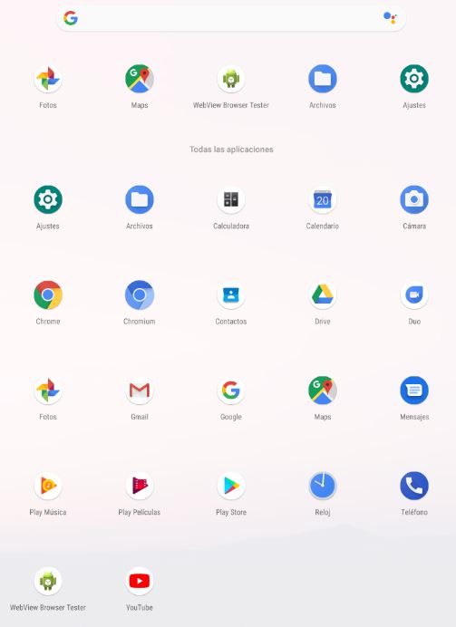 Lista de programas Android