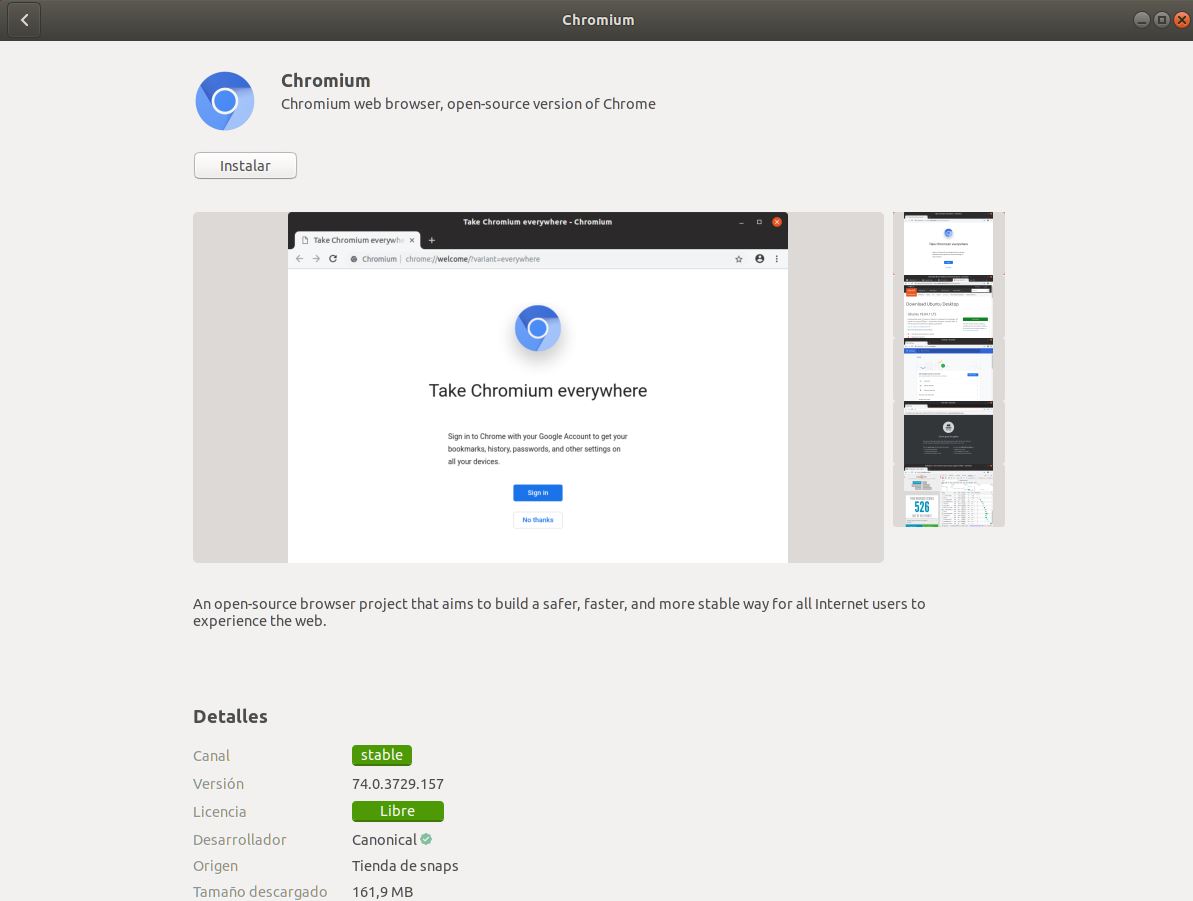 Instalar Chromium Ubuntu