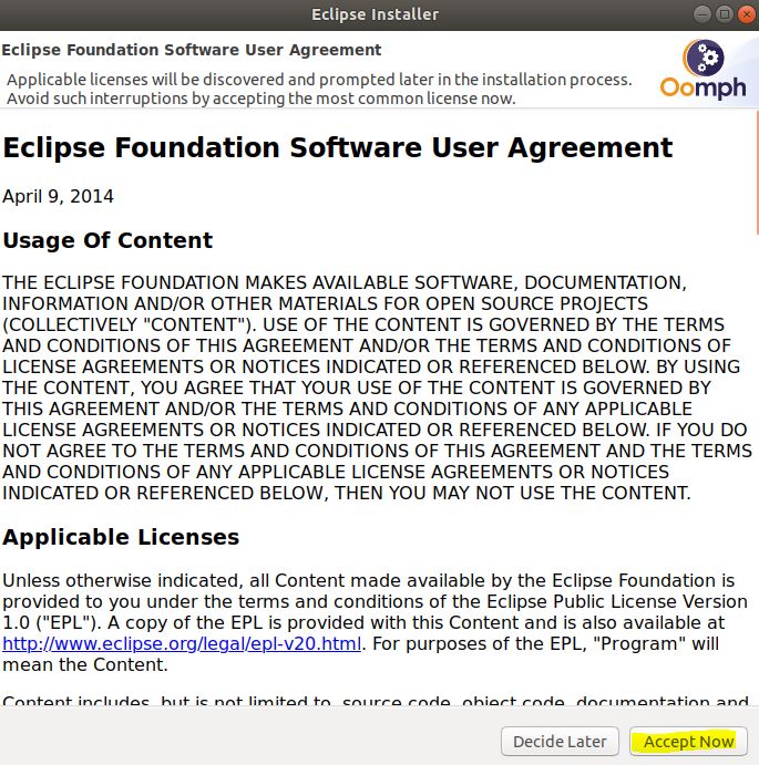 Términos de Licencia Eclipse
