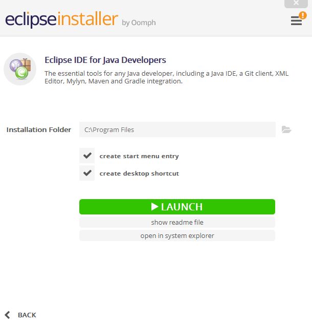 Ejecutar el IDE Eclipse 2019-03