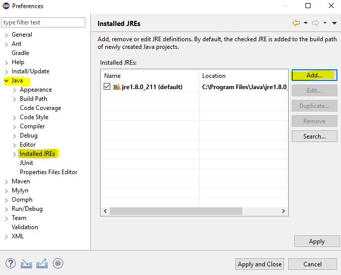 Añadir Open JDK 12 a Eclipse