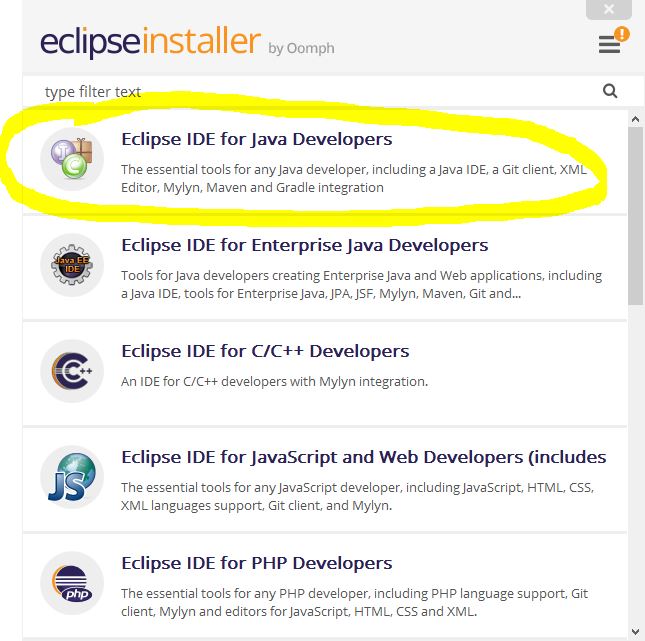 Eclipse IDE for Java Developers