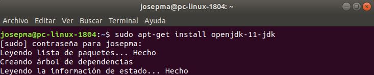 sudo apt-get install openjdk-11-jdk